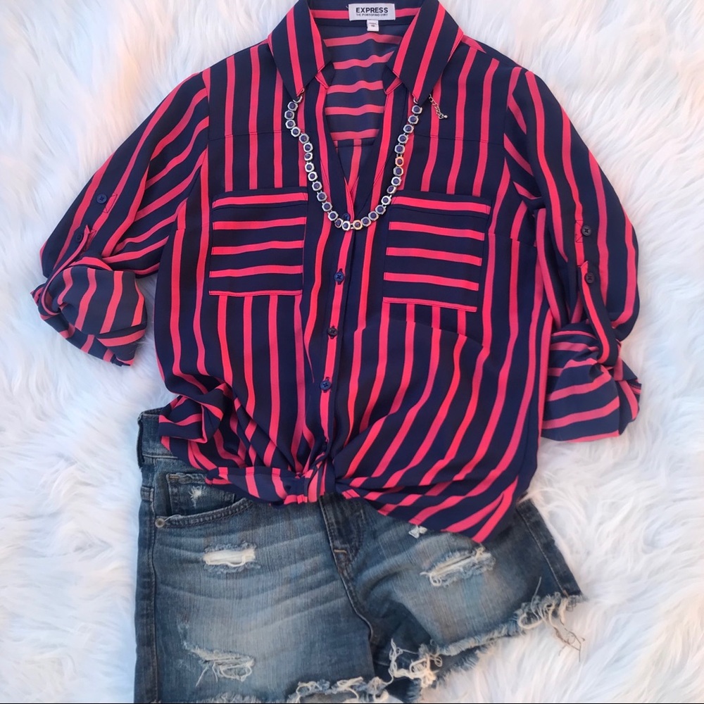 EXPRESS | Pink and Navy stripe Portofino